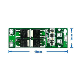 2-Cell 7.4V 8.4V 18650 Lithium Battery Protection Board with Balance Function, 20A Rated Current