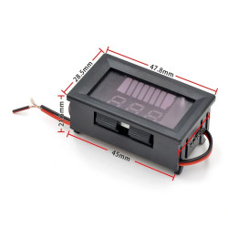 Digital Voltmeter Battery Level Gauge for Electric Vehicle, Lead-Acid & Lithium Battery, 12V 24V 36V 48V 60V