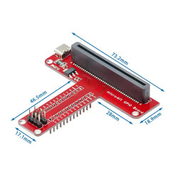 T-Type GPIO Expansion Board, Type-C Breadboard Adapter for micro:bit, Python Development Accessory
