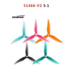 GEMFAN 51466-V2 Tri-Blade 5 Inch High Efficiency FPV Propellers, MCK Series CW CCW Props for Racing & Freestyle Quadcopter