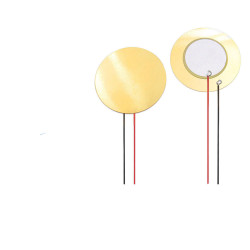 31mm Copper Piezo Buzzer Disc, Two-Electrode Piezoelectric Ceramic Alarm Chip with Soldered Wires, 20mm Ceramic Layer Passive Piezo Sound Element