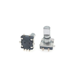 Long Shaft EC1103S-D5 Adjustable Rotary Encoder Potentiometer, 20 Pulse Output 15mm Shaft Length, Through Hole & Vertical SMD Mount Dual Type
